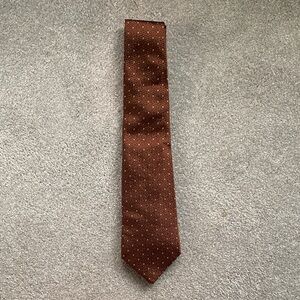 Vintage Salvatore Ferragamo silk Brown Dotted Tie